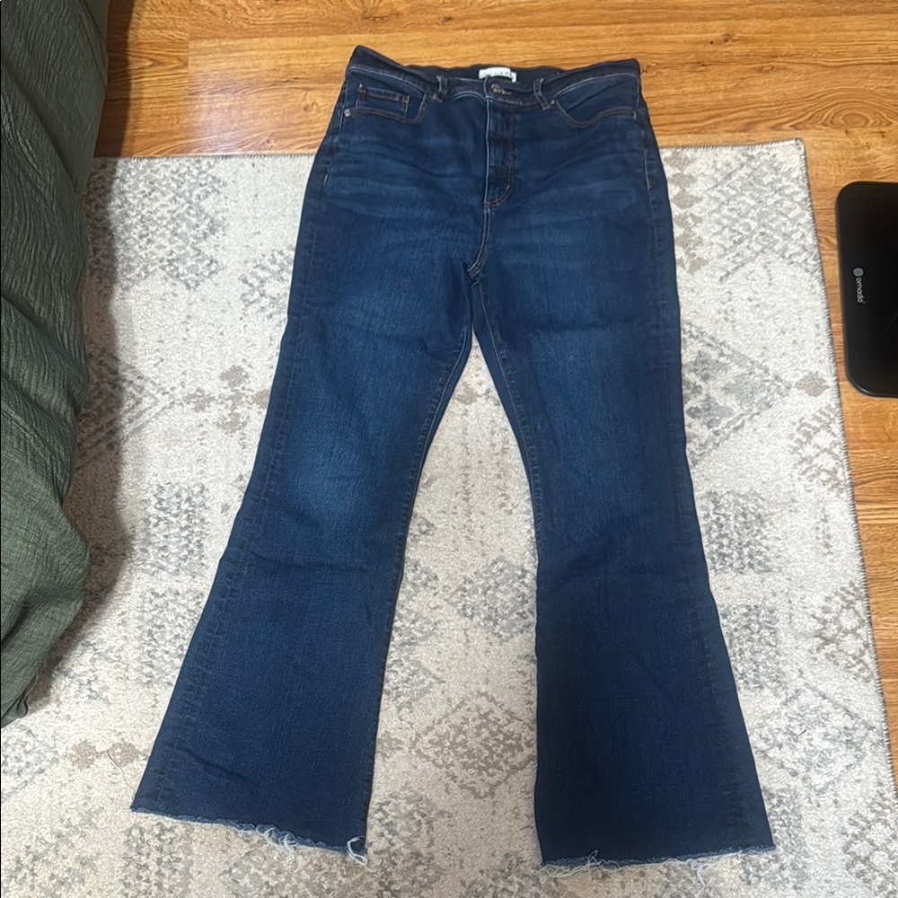LOFT Blue Flare Wide Leg Jeans